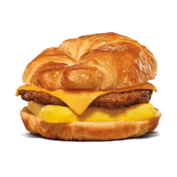 King Burger on a clean plate with melted cheese and crunchy vegetables.