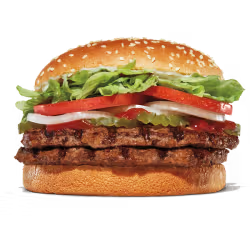 King Burger meal with neatly arranged toppings and fries