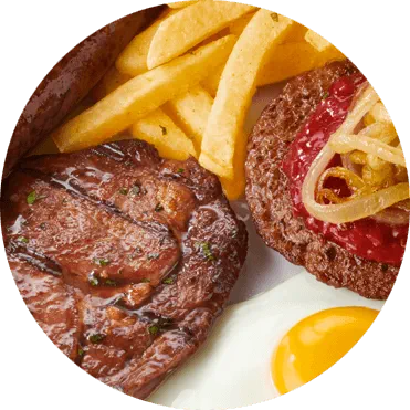 Wimpy Restaurant Menu showing burgers, breakfast meals, and combo deals