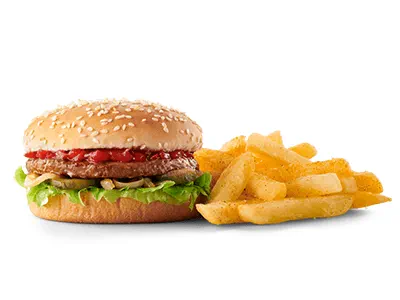 Wimpy burger with melted cheese