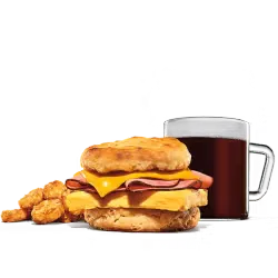 King Burger in a takeaway box with fresh toppings.