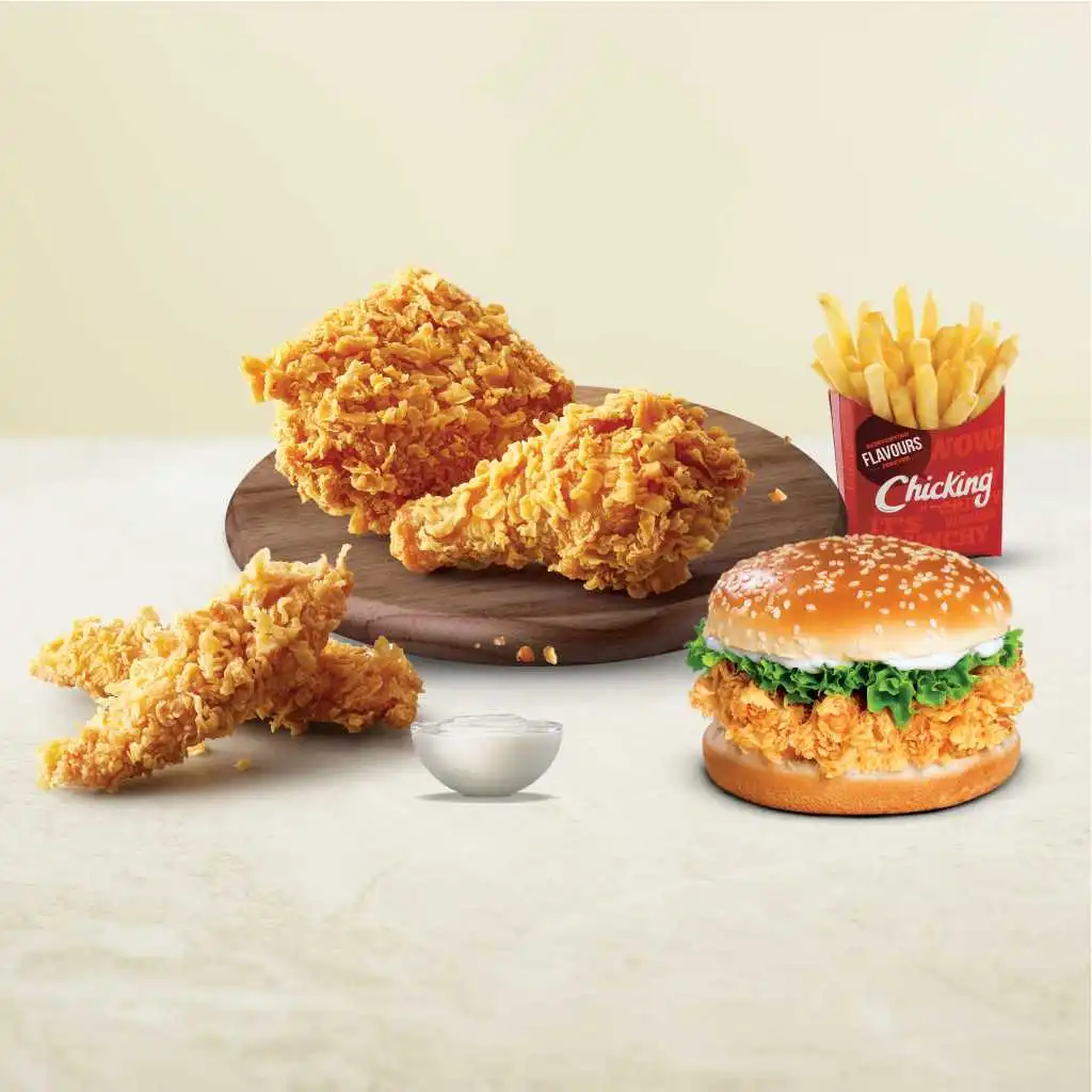 Chicking crispy chicken fillet close-up