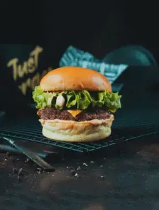 Just Burger quick service restaurant counter