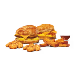 King Burger with double cheese, lettuce, tomato, and crispy fries.