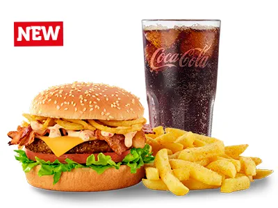 Wimpy burger served with sauce