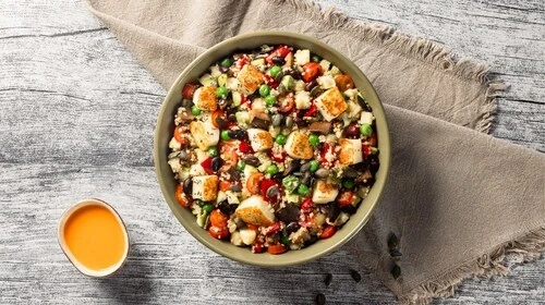 Zaatar W Zeit vegan menu selection on a table