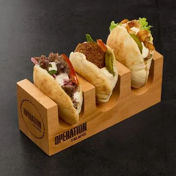 Operation Falafel pita bread stuffed with crispy falafel