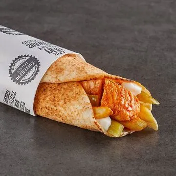 Operation Falafel falafel wrap served with fresh tahini