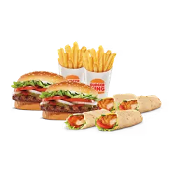 King Burger topped with rich sauce and fresh green lettuce.