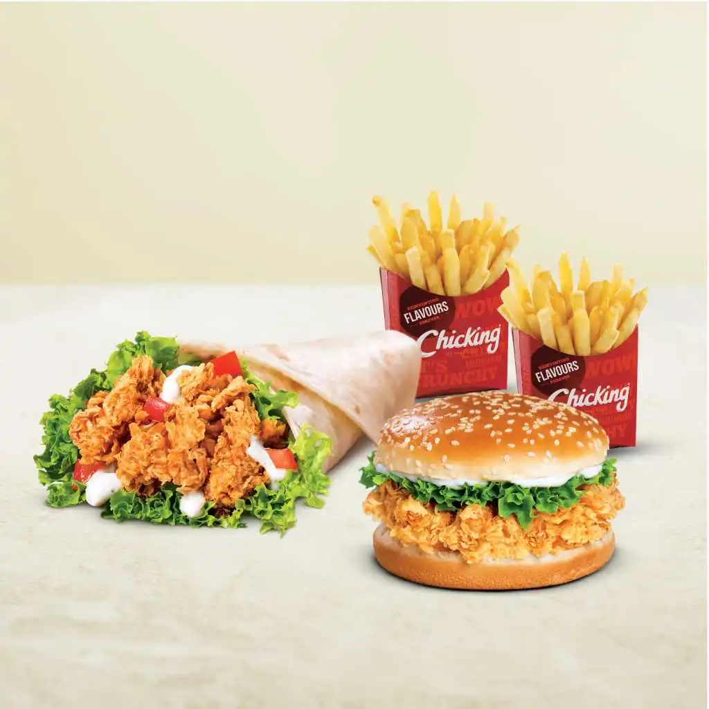 Chicking crispy chicken fillet close-up