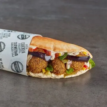 Operation Falafel falafel wrap with sauces