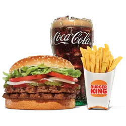 King Burger beside a cold soda and fries.