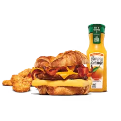 King Burger wrapped in branded paper with fries.