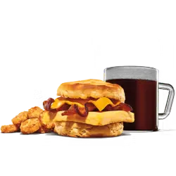 King Burger meal placed on a rustic wooden table.