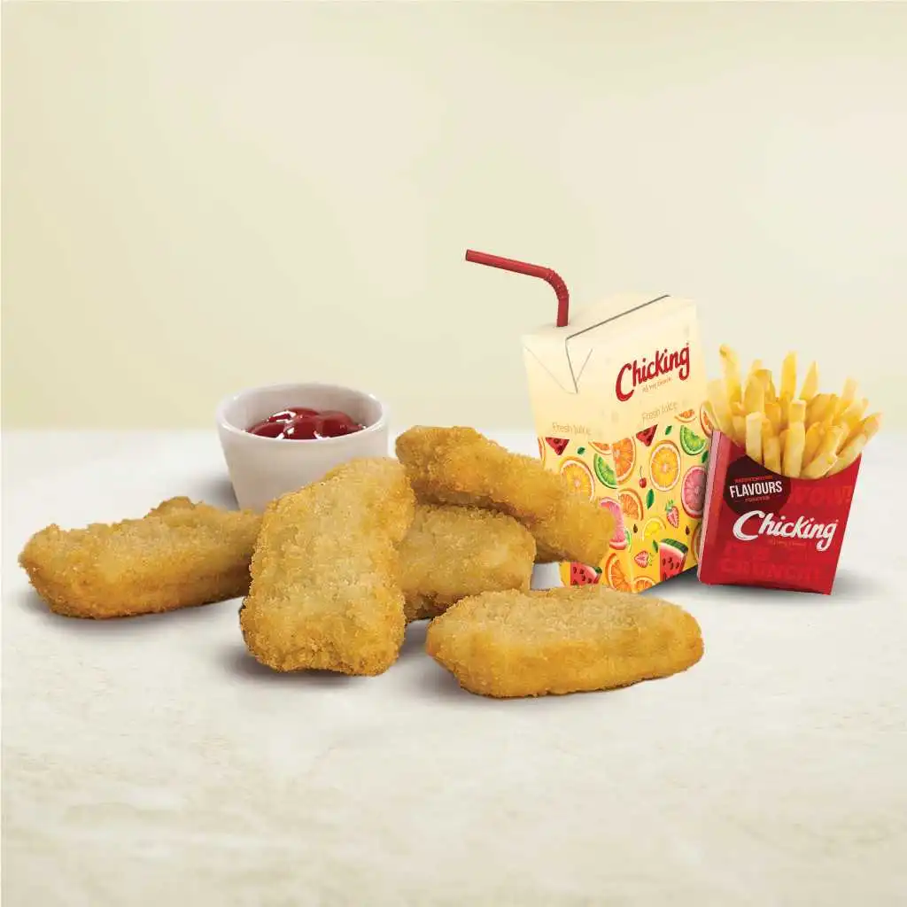 Chicking chicken fillet dipped in spicy sauce