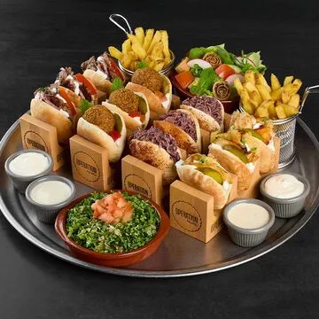 Operation Falafel falafel wrap cut in half