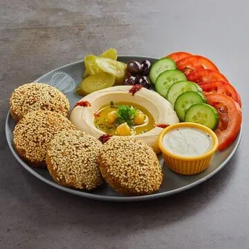 Operation Falafel falafel and hummus serving