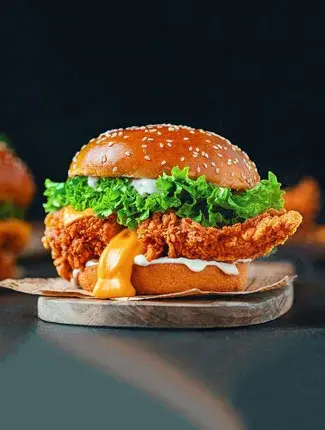 Just Burger freshly prepared burgers in kitchen