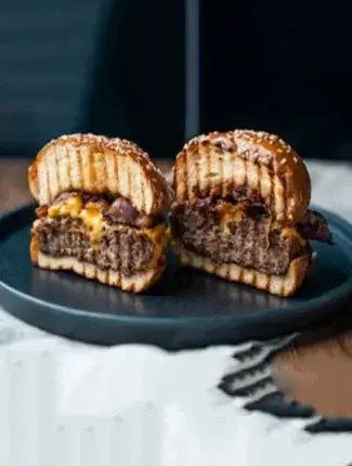 Just Burger interior seating area