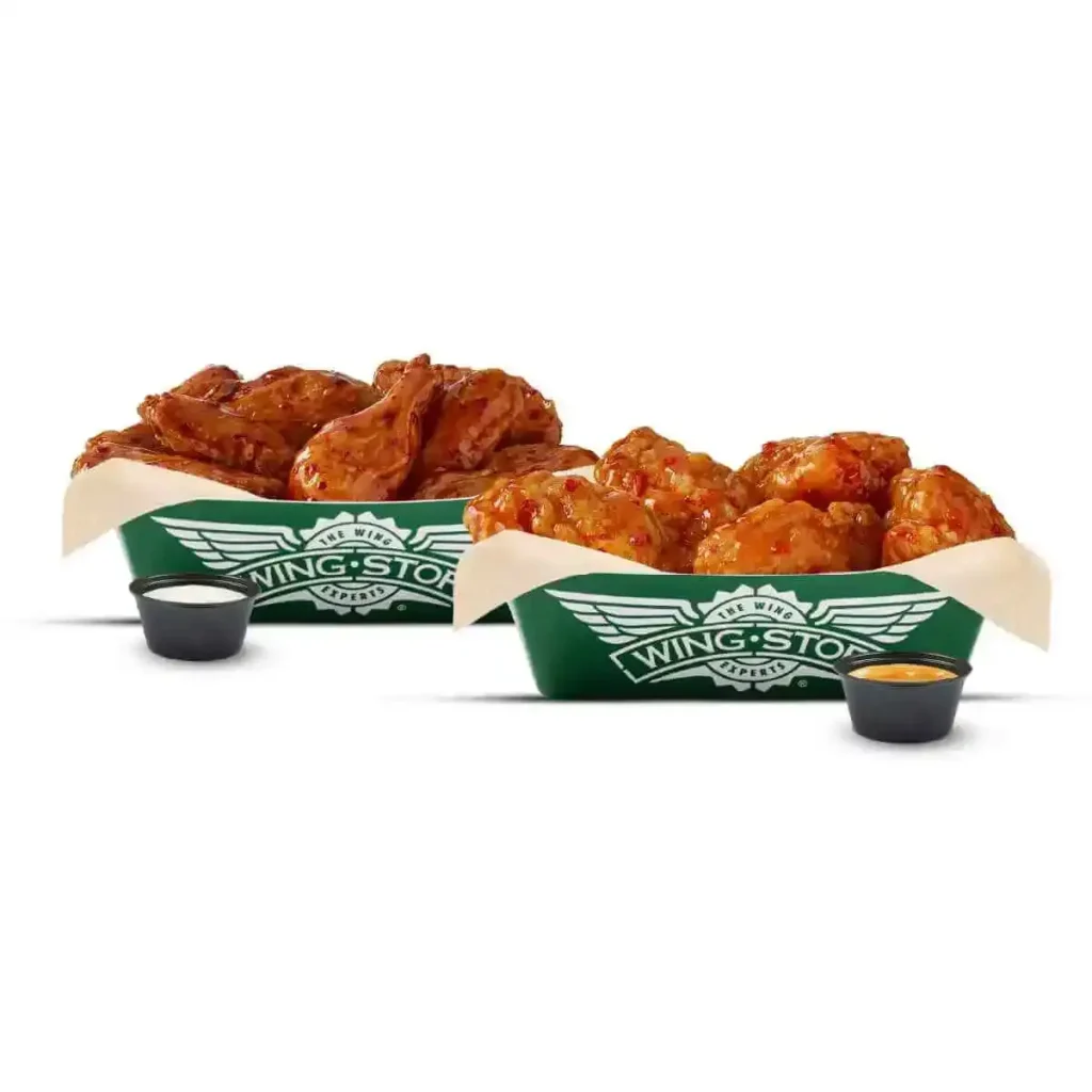 Wingstop combo meal with wings, fries, and soft drink