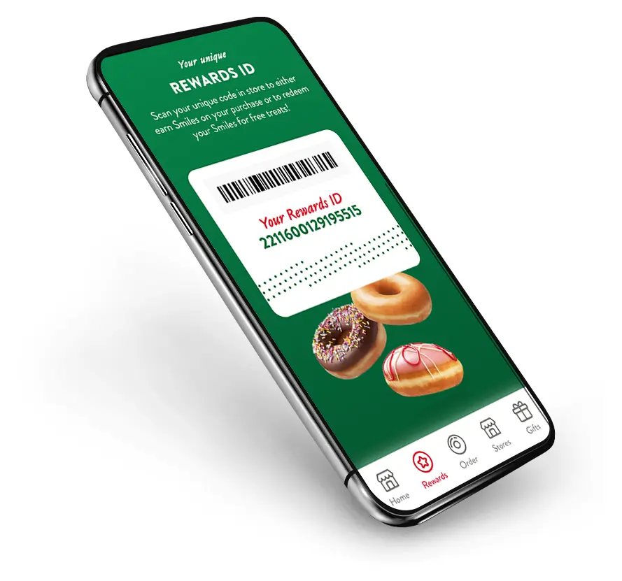 Krispy Kreme customer enjoying fresh doughnuts.