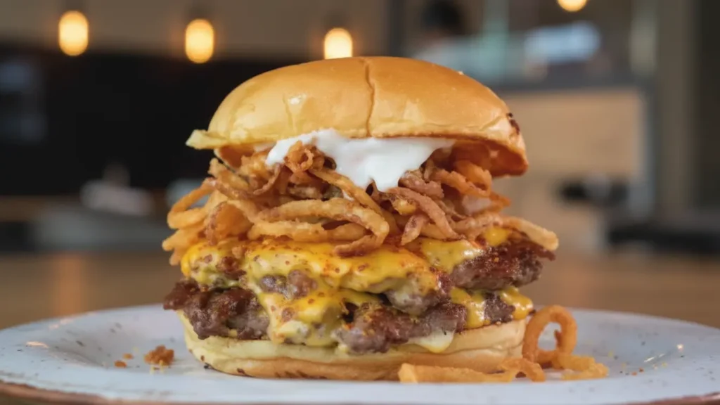 Pickl halal burger meal close-up