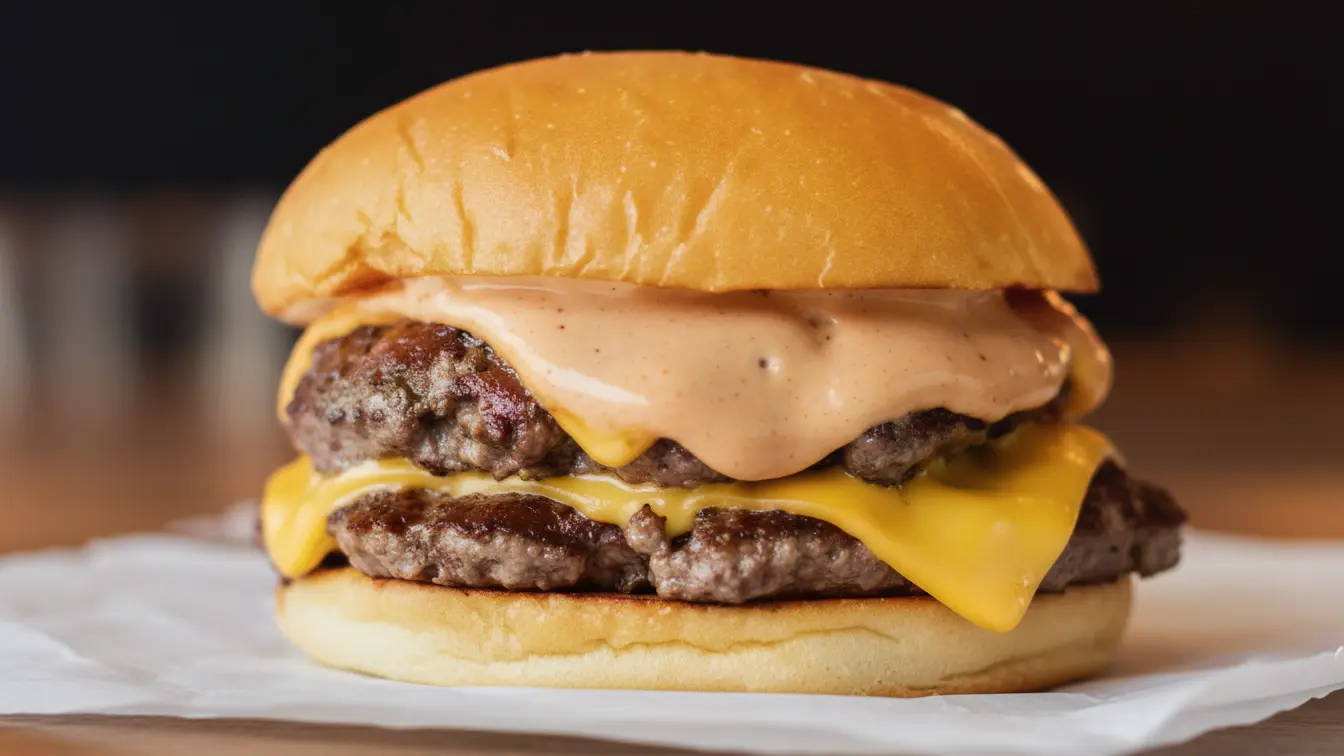 Pickl signature beef burger with fresh ingredients