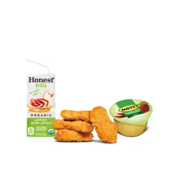 King Burger with crispy lettuce, tomatoes, onions, and fries arranged neatly beside it.