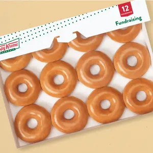 Krispy Kreme coffee and glazed doughnut combo.