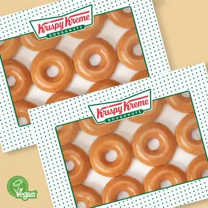 Krispy Kreme filled doughnuts cut in half.