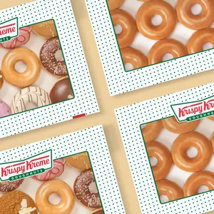 Krispy Kreme menu workers preparing doughnut dough.