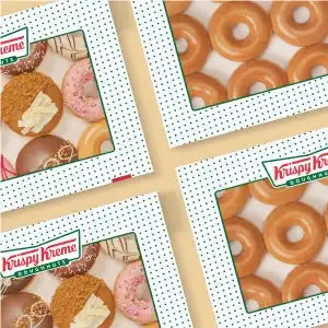 Krispy Kreme chocolate drizzle doughnut close-up.