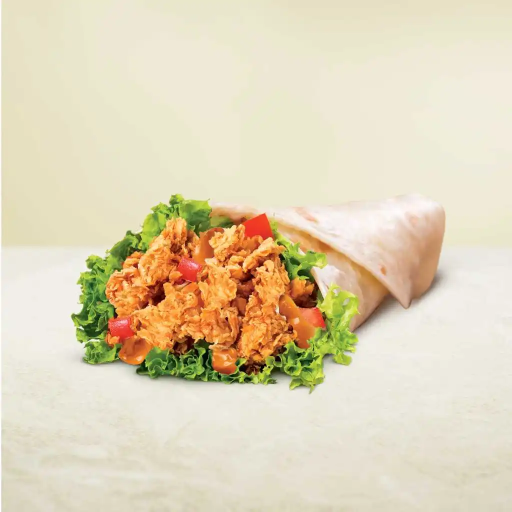 Chicking special wrap with spicy sauce