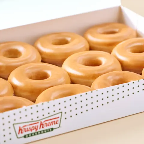 Krispy Kreme drive-thru serving fresh doughnuts.