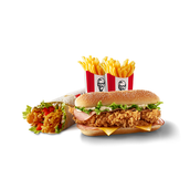 KFC menu showing burger and wrap choices