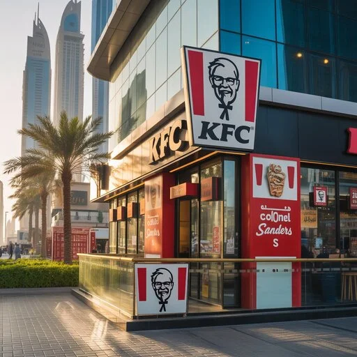 KFC in Dubai Menu displaying fried chicken buckets, burgers, and combo meals