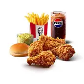 KFC menu featuring burgers, fried chicken, and buckets