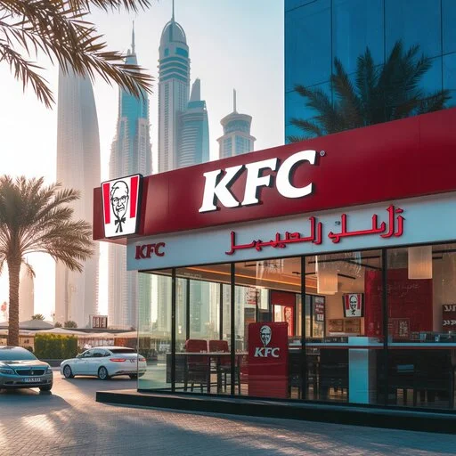 KFC in Dubai Menu board showing prices of chicken meals, sandwiches, and sides