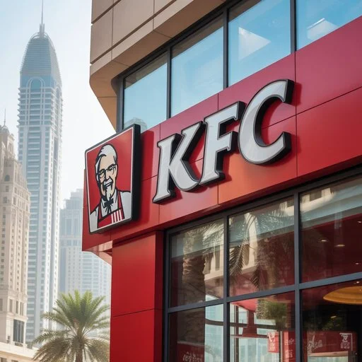 KFC in Dubai Menu with popular items including Zinger burger, fries, and soft drinks