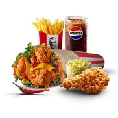 KFC menu featuring bucket meals for sharing