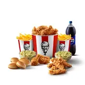 KFC menu showcasing burgers, wraps, and sides