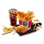 KFC menu showing family meals and combos