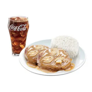 2pcs Burger Steak with rice and Drink