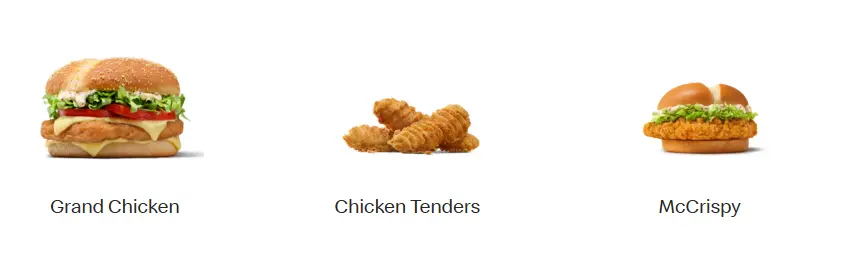 Chicken & Sandwiches Menu 3