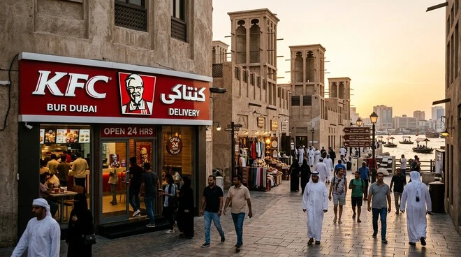 KFC Bur Dubai surrounded by nearby Al Fahidi heritage attractions and streets